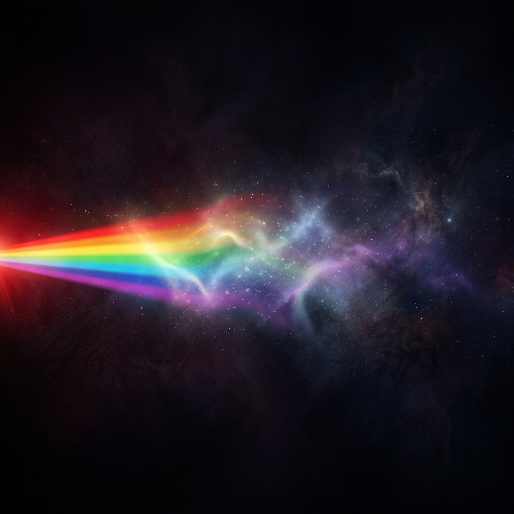 Rainbow prism light spectrum representing the seven chakra energy centres